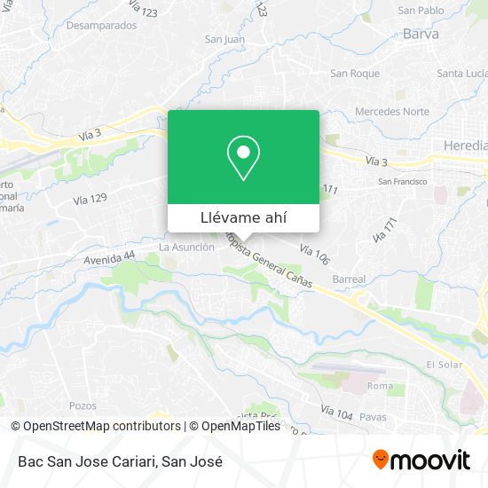 Mapa de Bac San Jose Cariari