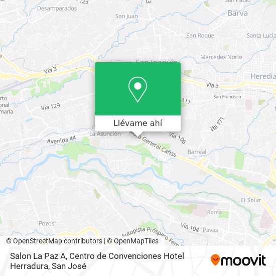Mapa de Salon La Paz A,  Centro de Convenciones Hotel Herradura