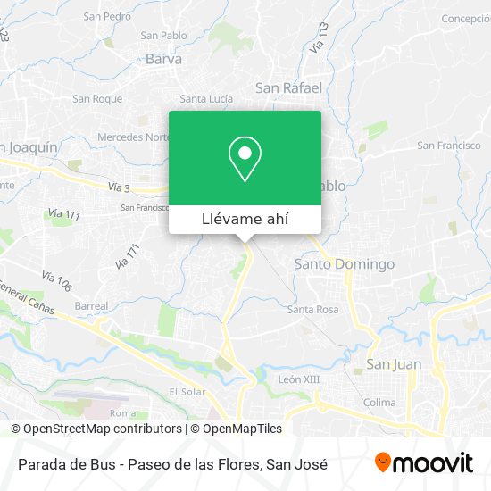 Mapa de Parada de Bus - Paseo de las Flores