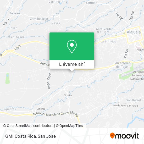 Mapa de GMI Costa Rica