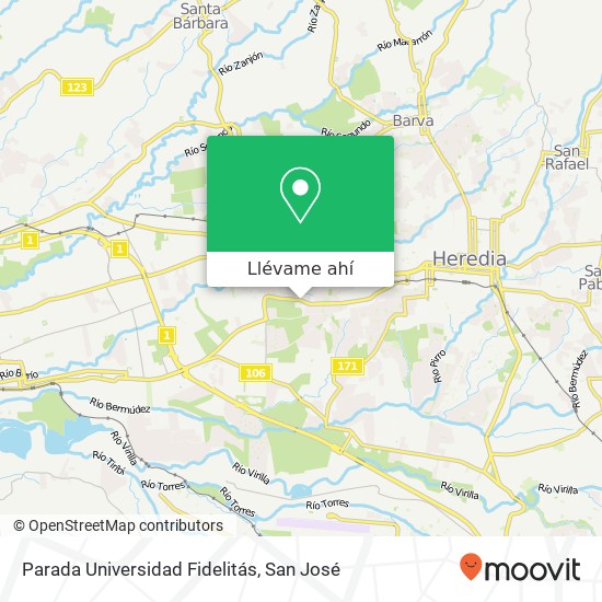 Mapa de Parada Universidad Fidelitás