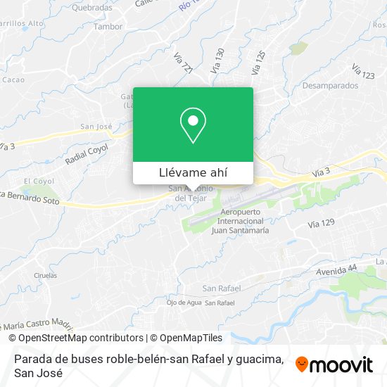 Mapa de Parada de buses roble-belén-san Rafael y guacima