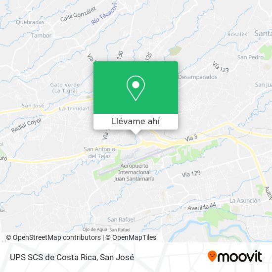 Mapa de UPS SCS de Costa Rica