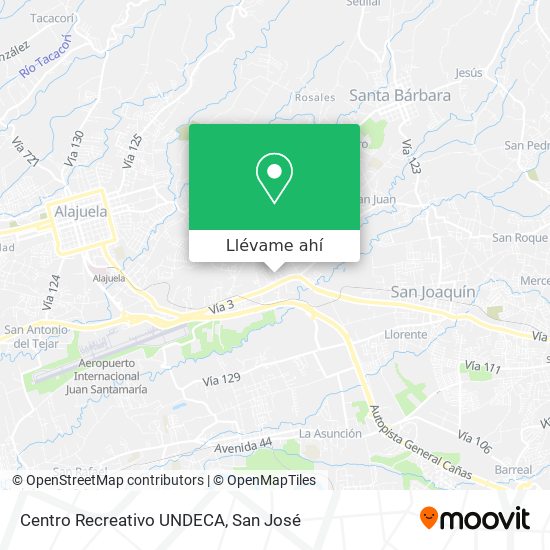 Mapa de Centro Recreativo UNDECA