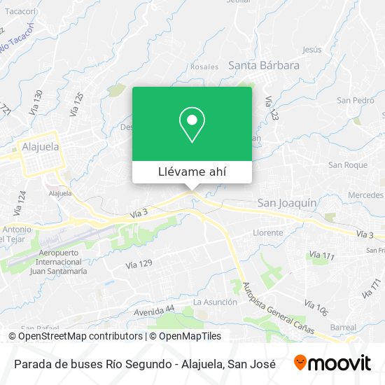 Mapa de Parada de buses Río Segundo - Alajuela