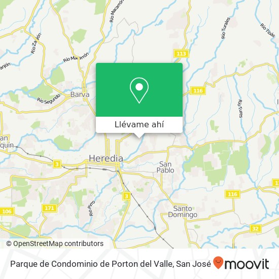 Mapa de Parque de Condominio de Porton del Valle
