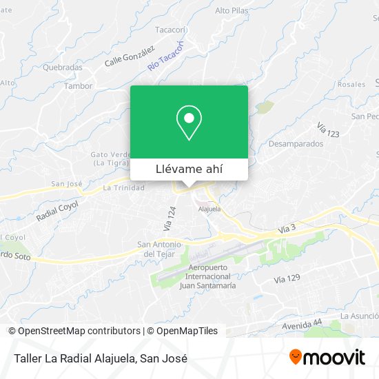 Mapa de Taller La Radial Alajuela