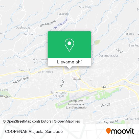 Mapa de COOPENAE Alajuela