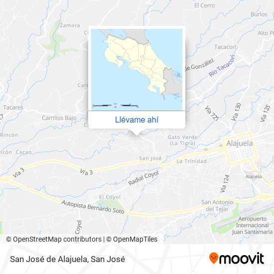 Mapa de San José de Alajuela