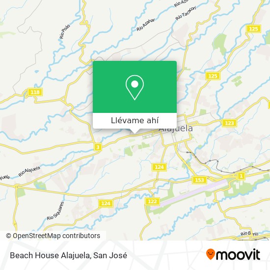 Mapa de Beach House Alajuela