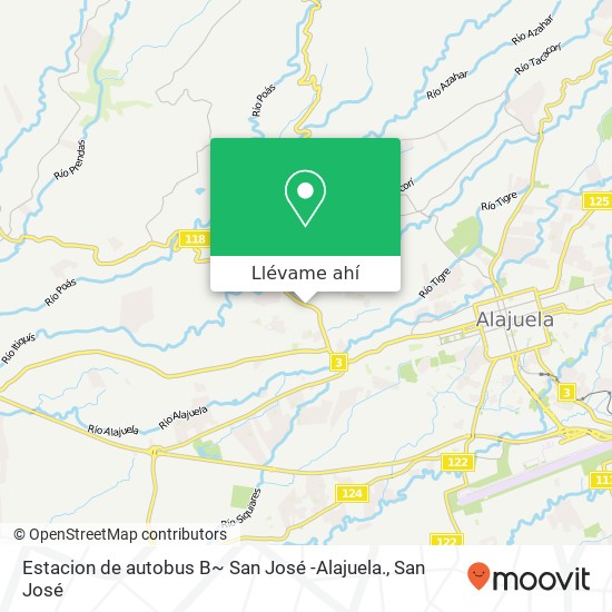 Mapa de Estacion de autobus B~ San José -Alajuela.