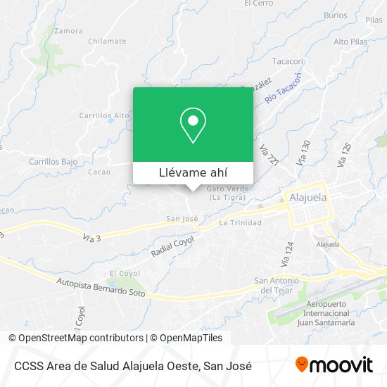 Mapa de CCSS Area de Salud Alajuela Oeste