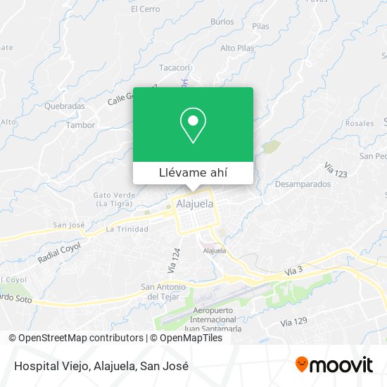Mapa de Hospital Viejo, Alajuela
