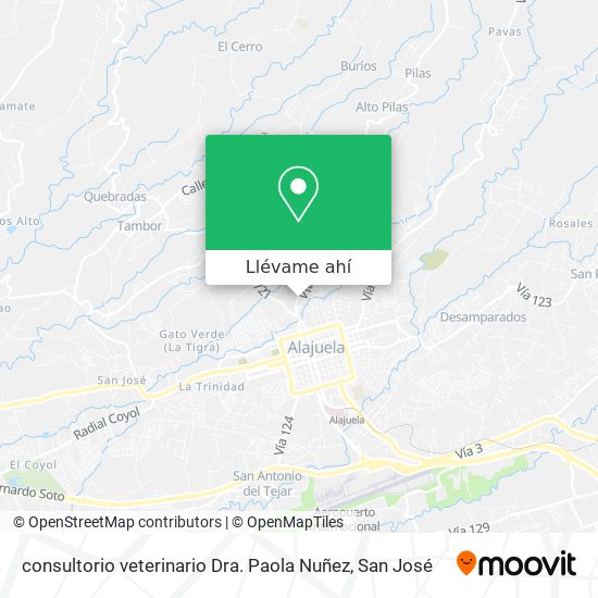 Mapa de consultorio veterinario Dra. Paola Nuñez