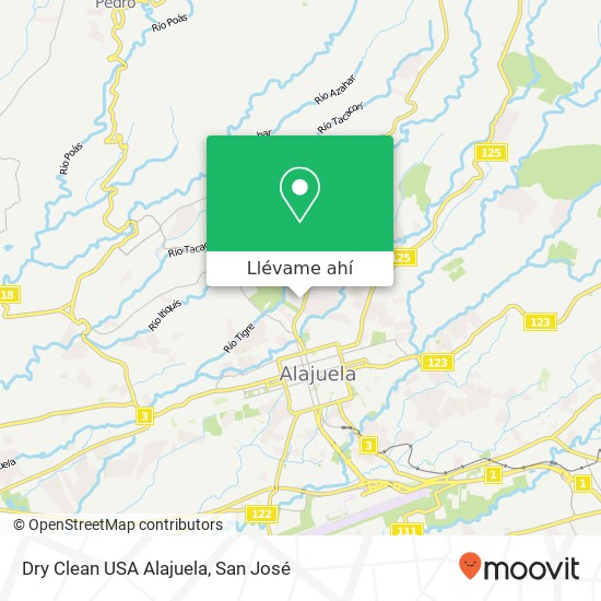 Mapa de Dry Clean USA Alajuela