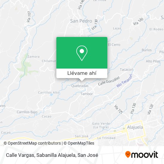 Mapa de Calle Vargas, Sabanilla Alajuela