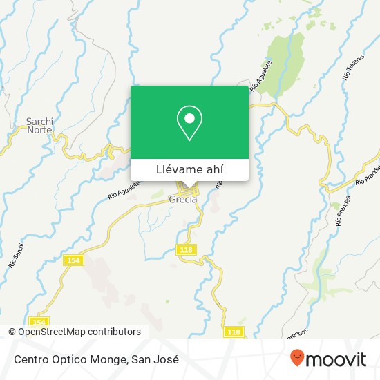 Mapa de Centro Optico Monge