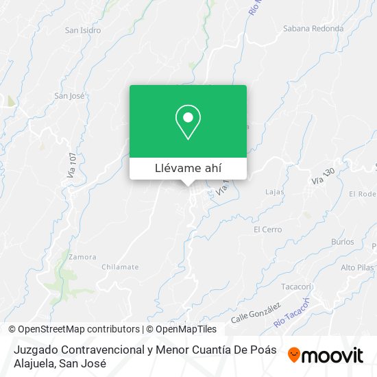 Mapa de Juzgado Contravencional y Menor Cuantía De Poás Alajuela