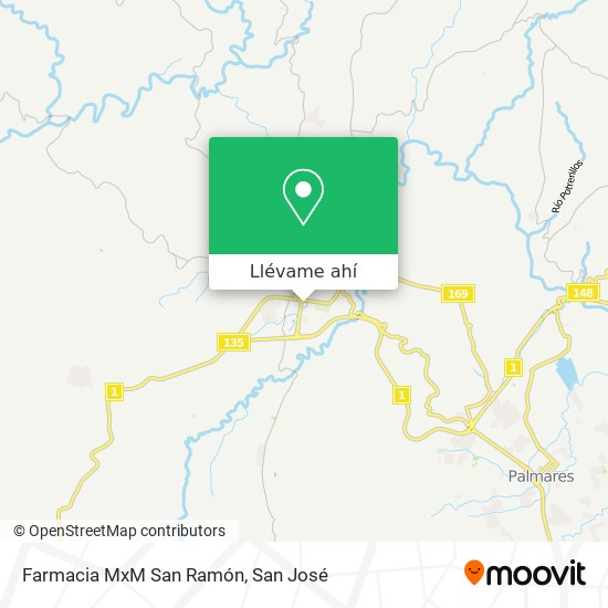 Mapa de Farmacia MxM San Ramón