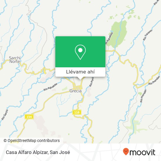 Mapa de Casa Alfaro Alpízar