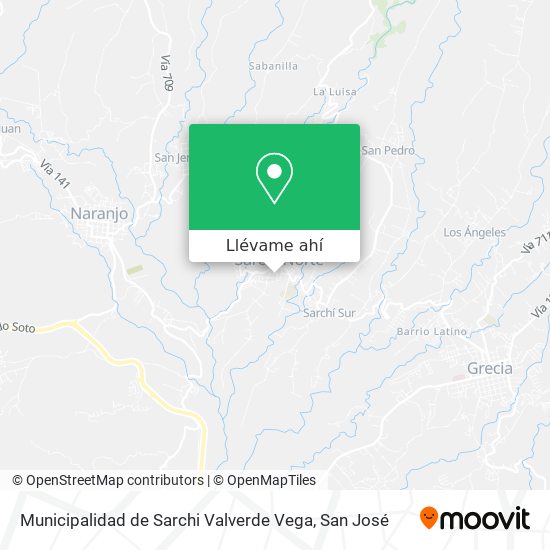 Mapa de Municipalidad de Sarchi Valverde Vega