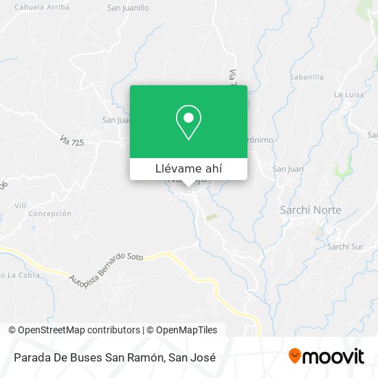 Mapa de Parada De Buses San Ramón