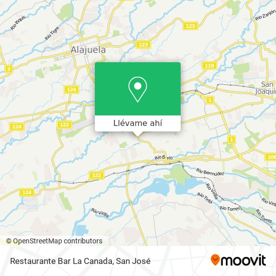 Mapa de Restaurante Bar La Canada