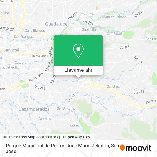 Mapa de Parque Municipal de Perros José María Zeledón