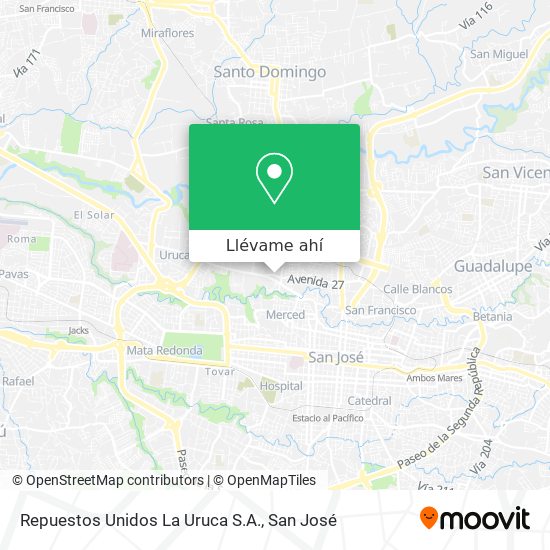 Mapa de Repuestos Unidos La Uruca S.A.