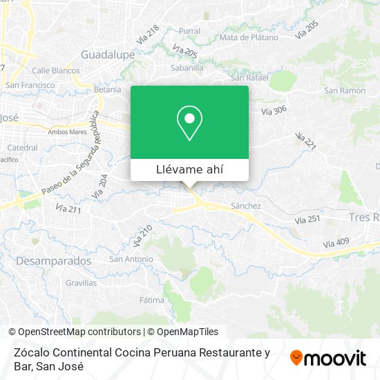 Mapa de Zócalo Continental Cocina Peruana Restaurante y Bar