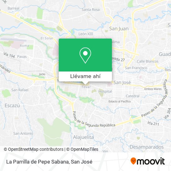 Mapa de La Parrilla de Pepe Sabana