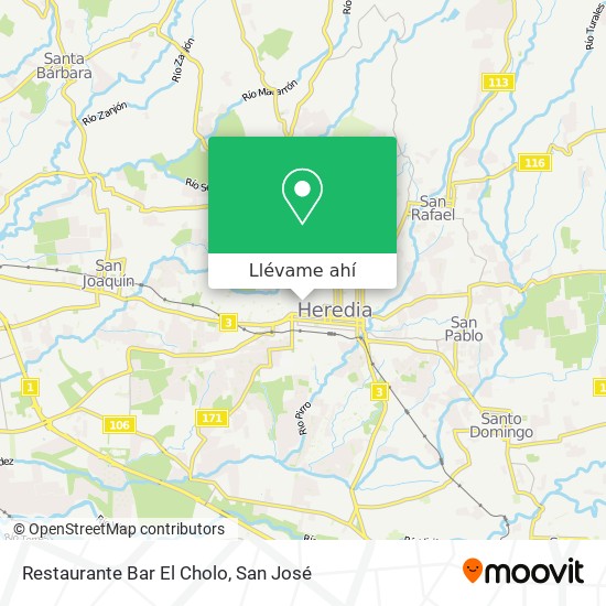 Mapa de Restaurante Bar El Cholo