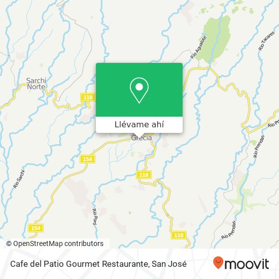 Mapa de Cafe del Patio Gourmet Restaurante