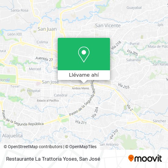 Mapa de Restaurante La Trattoria Yoses