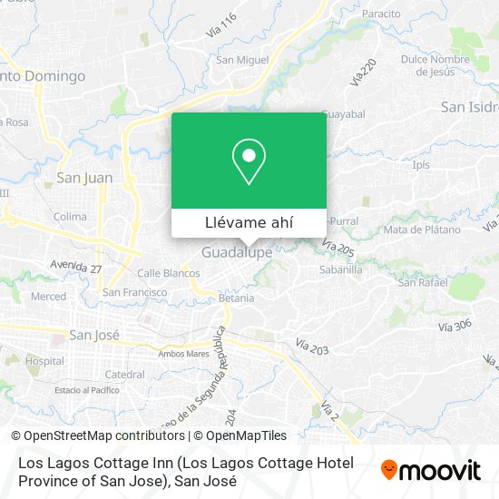 Mapa de Los Lagos Cottage Inn (Los Lagos Cottage Hotel Province of San Jose)