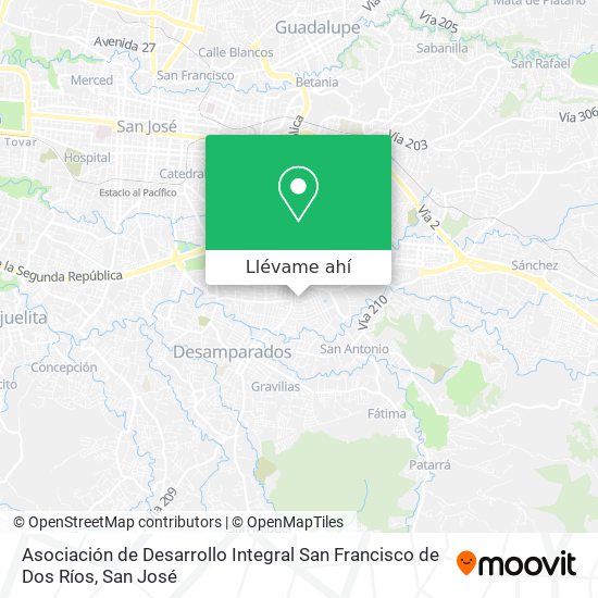 Mapa de Asociación de Desarrollo Integral San Francisco de Dos Ríos