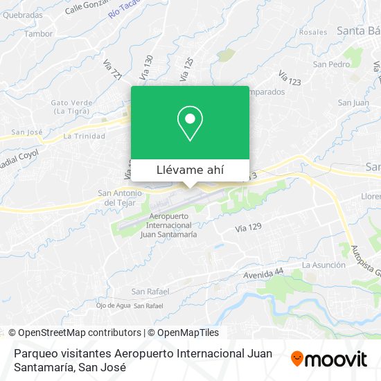 Mapa de Parqueo visitantes Aeropuerto Internacional Juan Santamaría