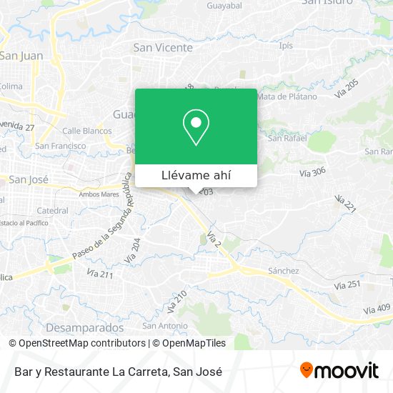 Mapa de Bar y Restaurante La Carreta