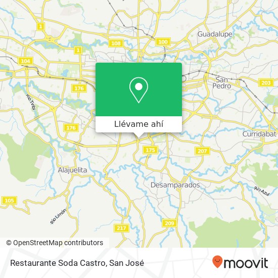 Mapa de Restaurante Soda Castro