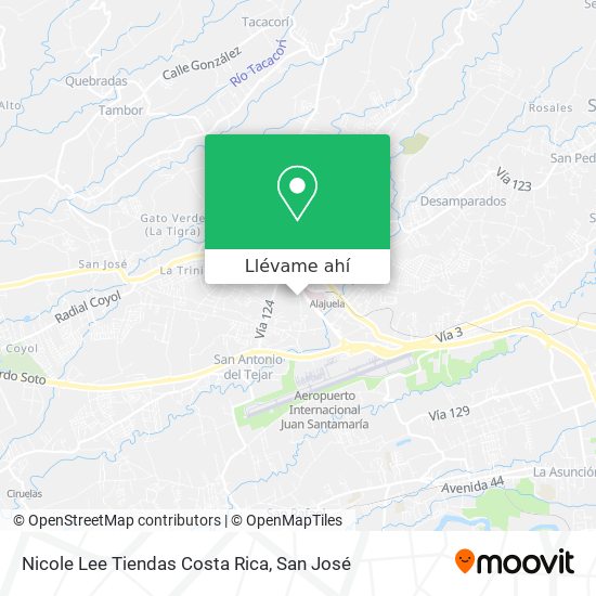 Mapa de Nicole Lee Tiendas Costa Rica