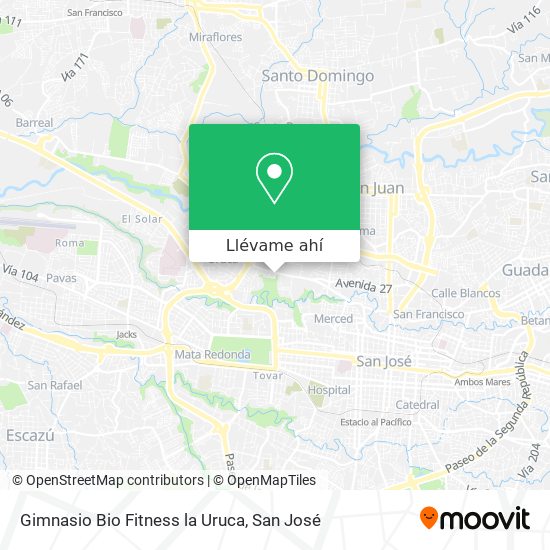 Mapa de Gimnasio Bio Fitness la Uruca