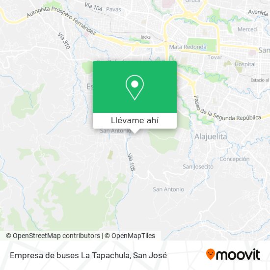 Mapa de Empresa de buses La Tapachula