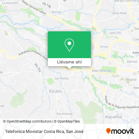 Mapa de Telefonica Movistar Costa Rica