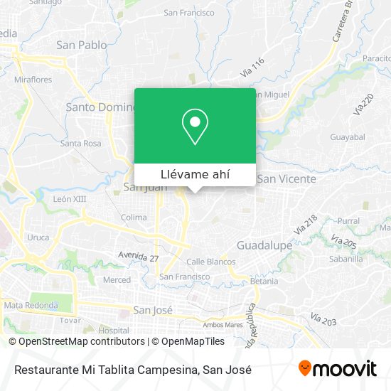 Mapa de Restaurante Mi Tablita Campesina
