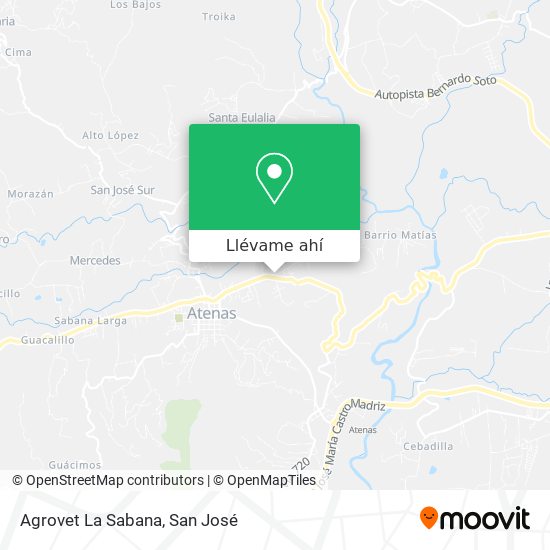 Mapa de Agrovet La Sabana