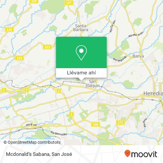 Mapa de Mcdonald’s Sabana
