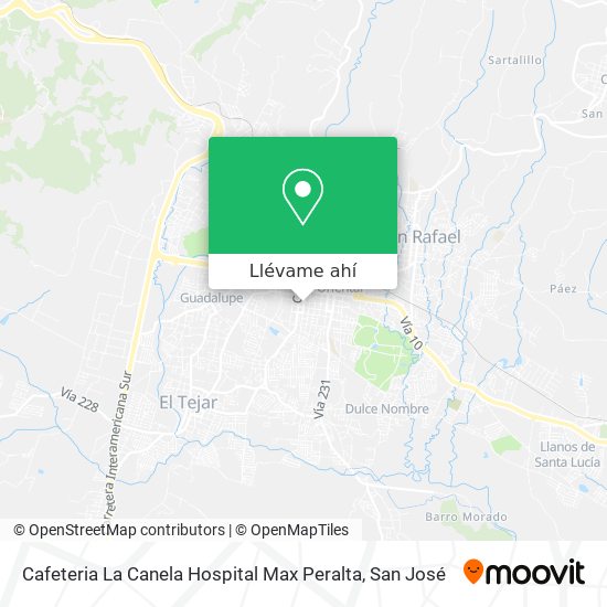 Mapa de Cafeteria La Canela Hospital Max Peralta