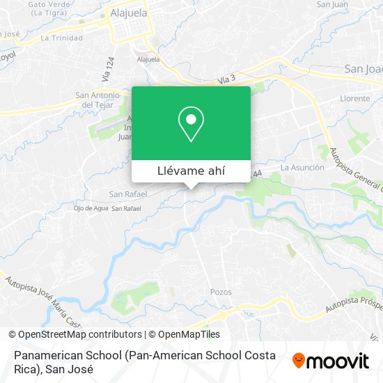 Mapa de Panamerican School (Pan-American School Costa Rica)