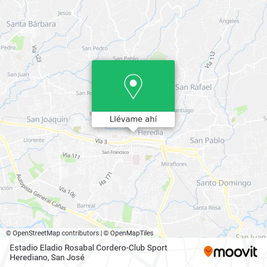 Mapa de Estadio Eladio Rosabal Cordero-Club Sport Herediano