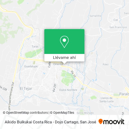 Mapa de Aikido Buikukai Costa Rica - Dojo Cartago